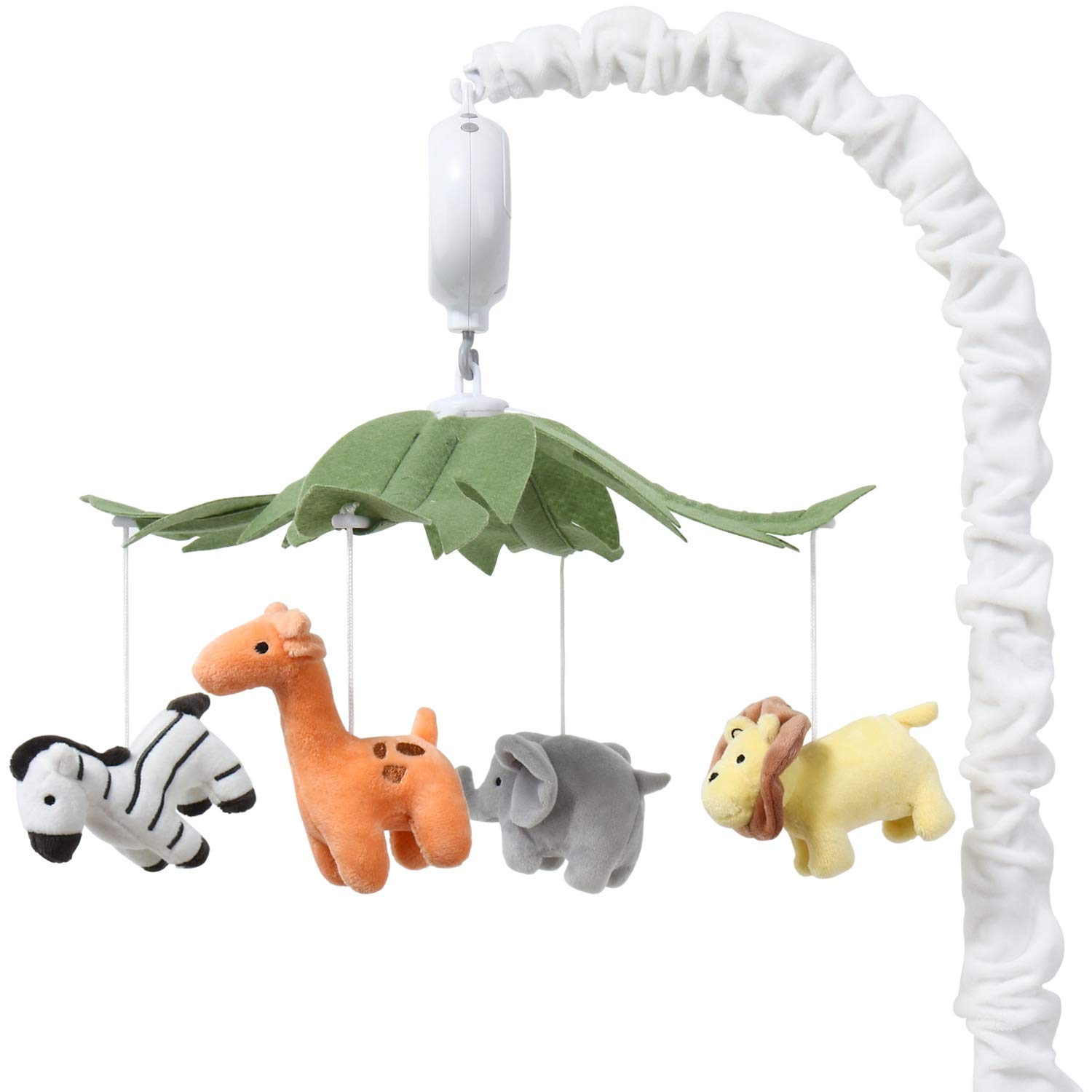 The Peanutshell Safari Animals Musical Crib Mobile for Baby Boys & Girls