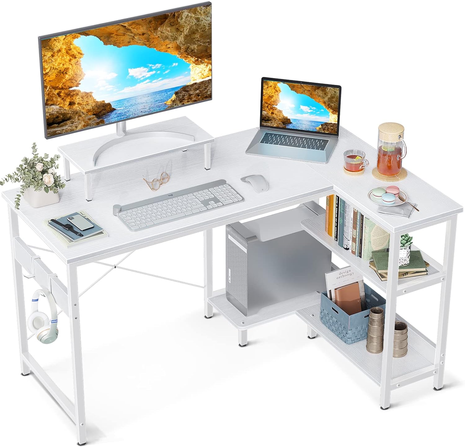 ODK 40 Inch Small L Shaped Computer Desk