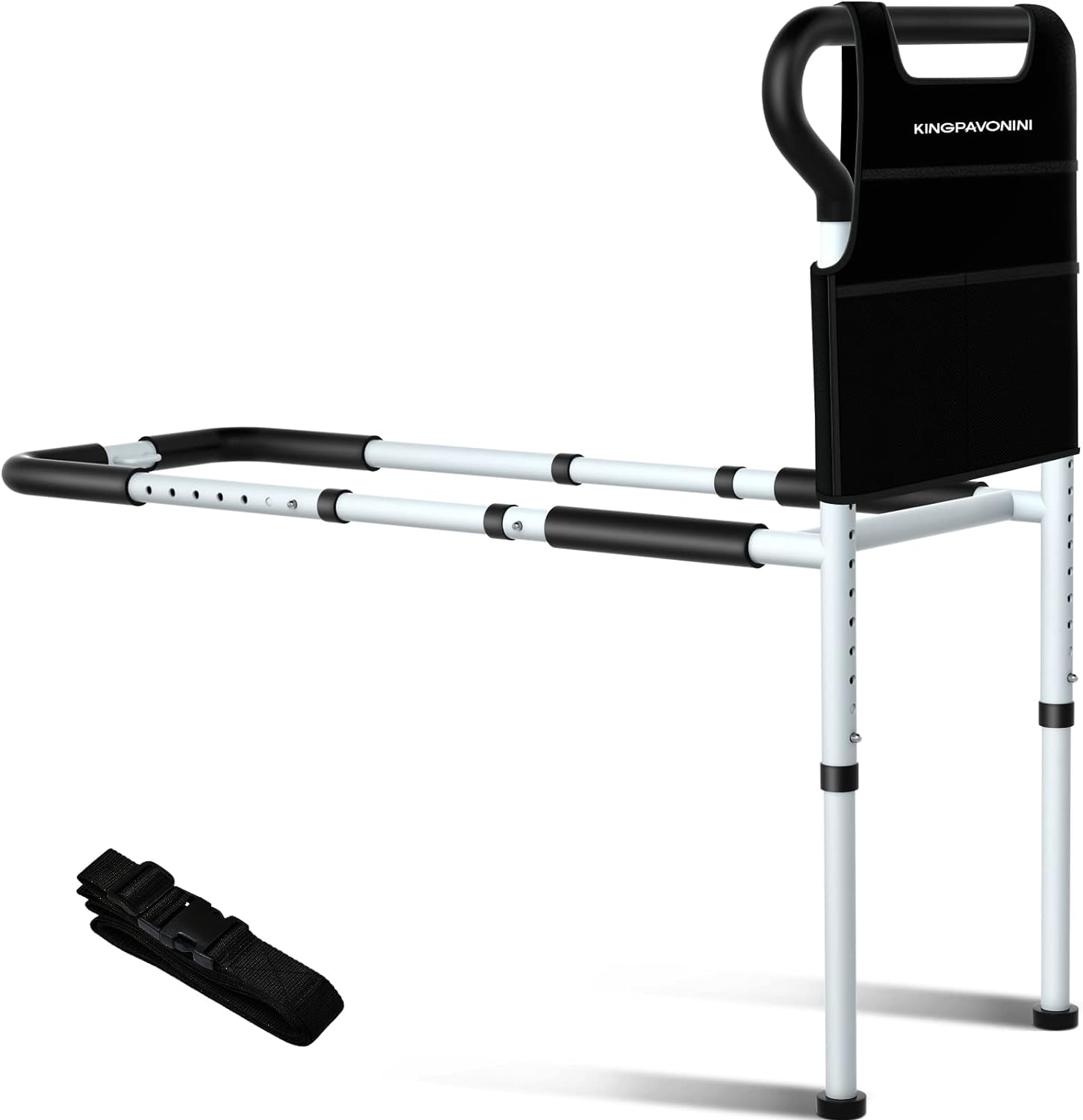 KingPavonini Bed Rails for Elderly Adults Safety - Adjustable Bed Cane with Non-Slip Ergonomic Handle