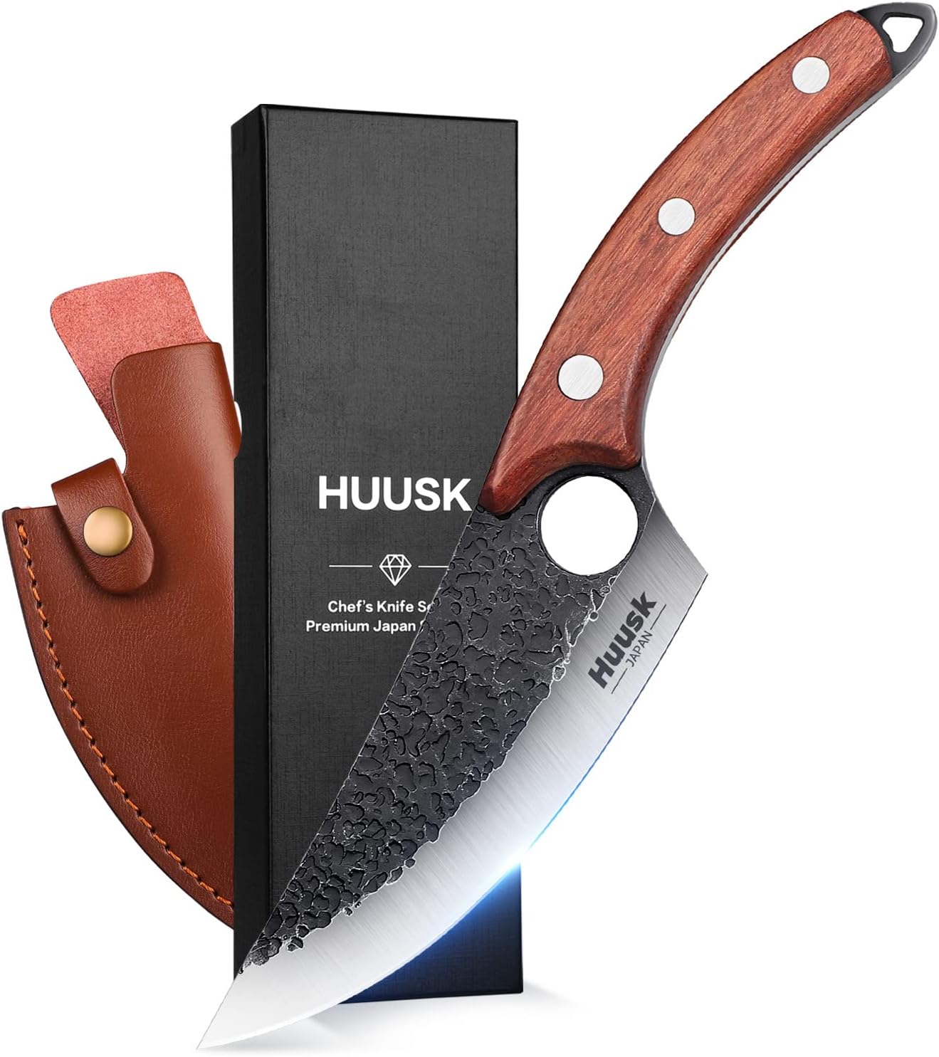 Huusk Viking Knives Hand Forged Boning Knife Full Tang Japanese Chef Knife