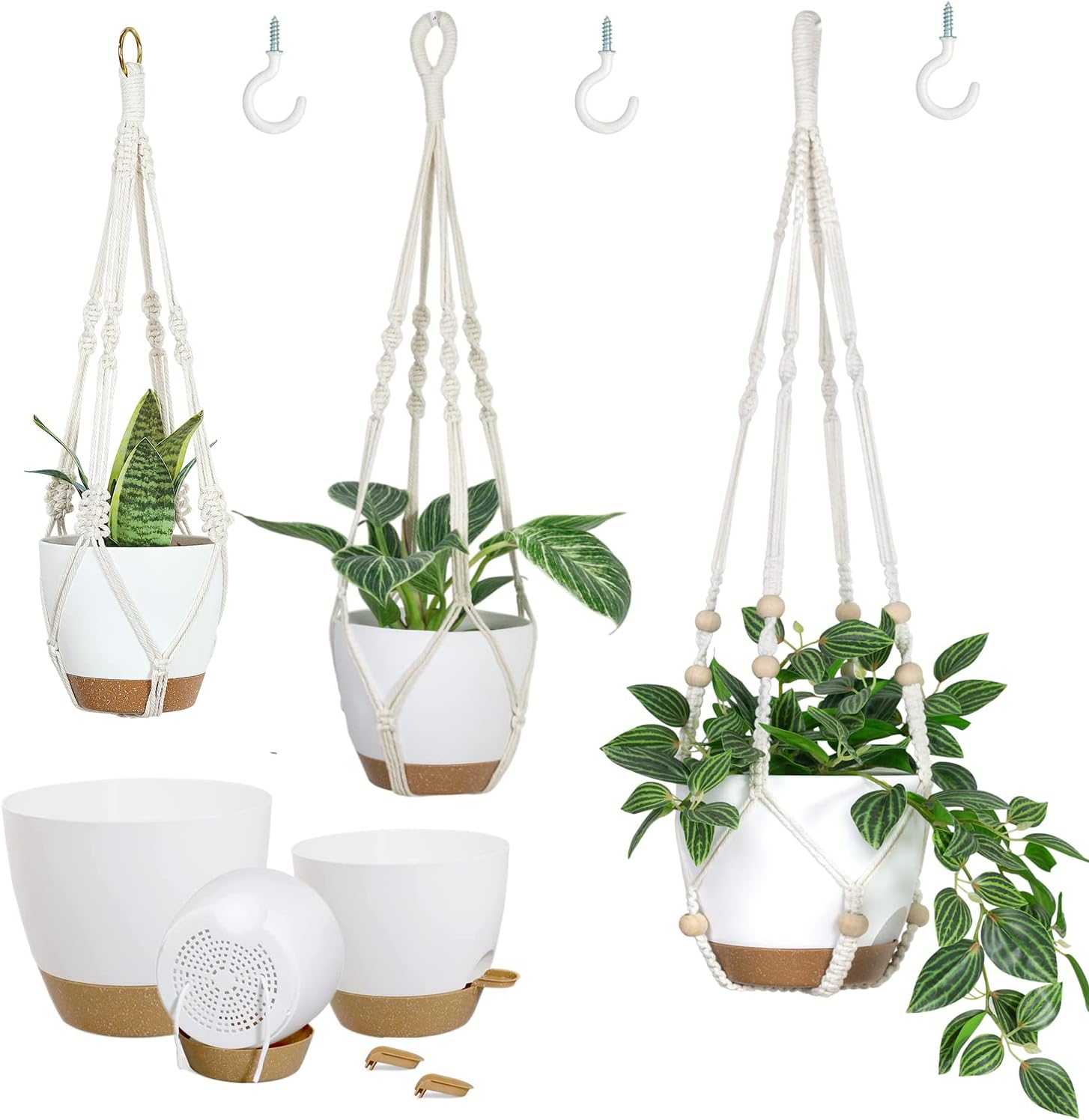 Bouqlife Hanging Planters with Macrame Plant Hangers