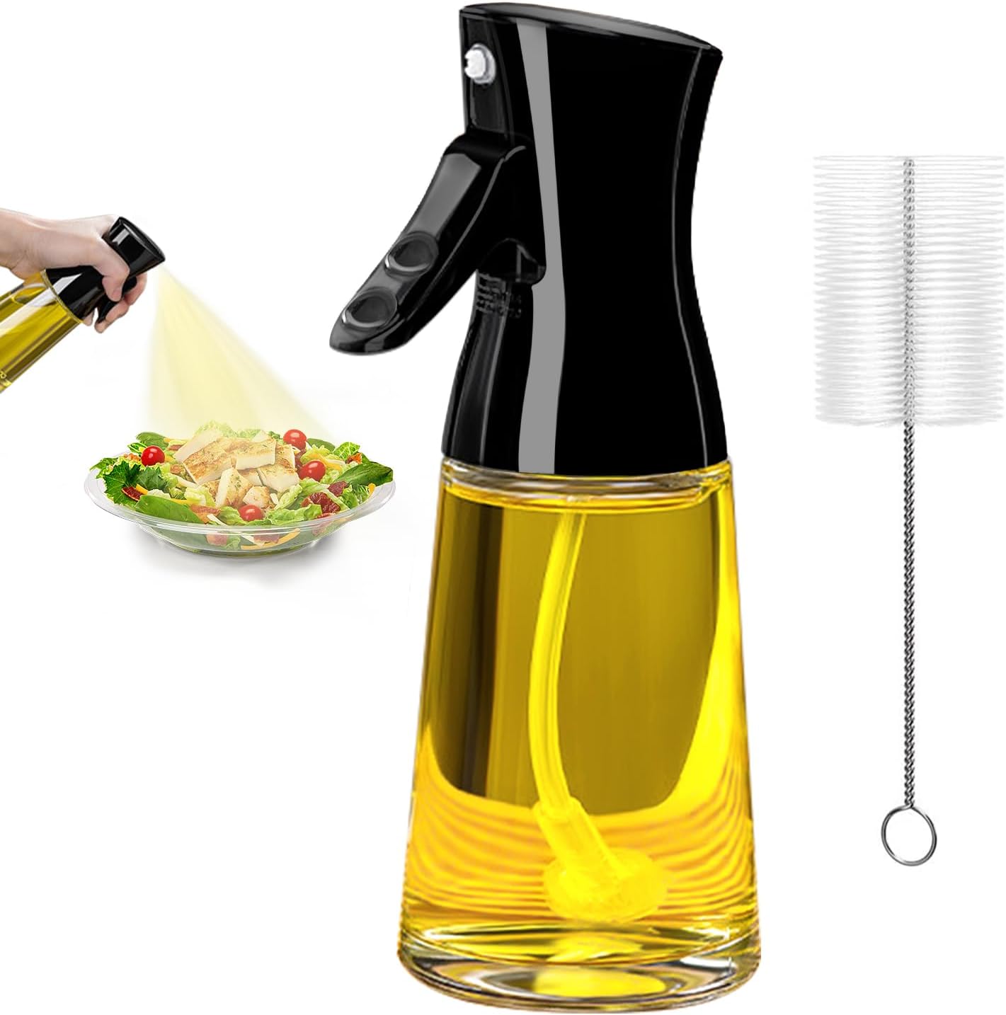 Showvigor 180ml Glass Olive Oil Sprayer with Brush for Cooking