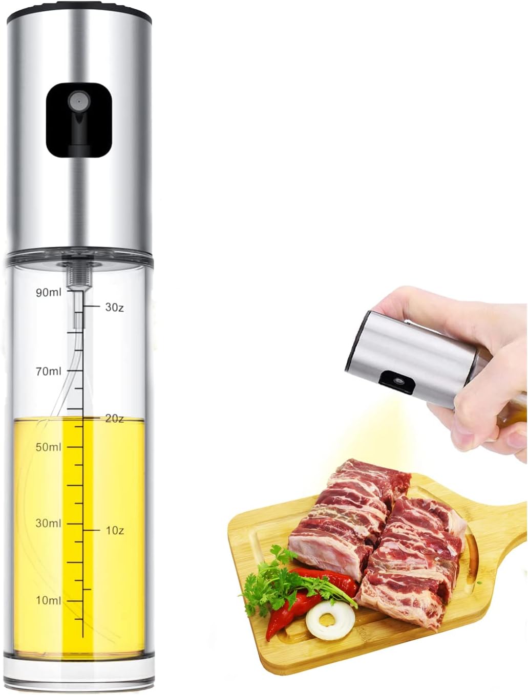 NIKKIER Oil Sprayer for Cooking, 100ml Olive Oil Spritzer