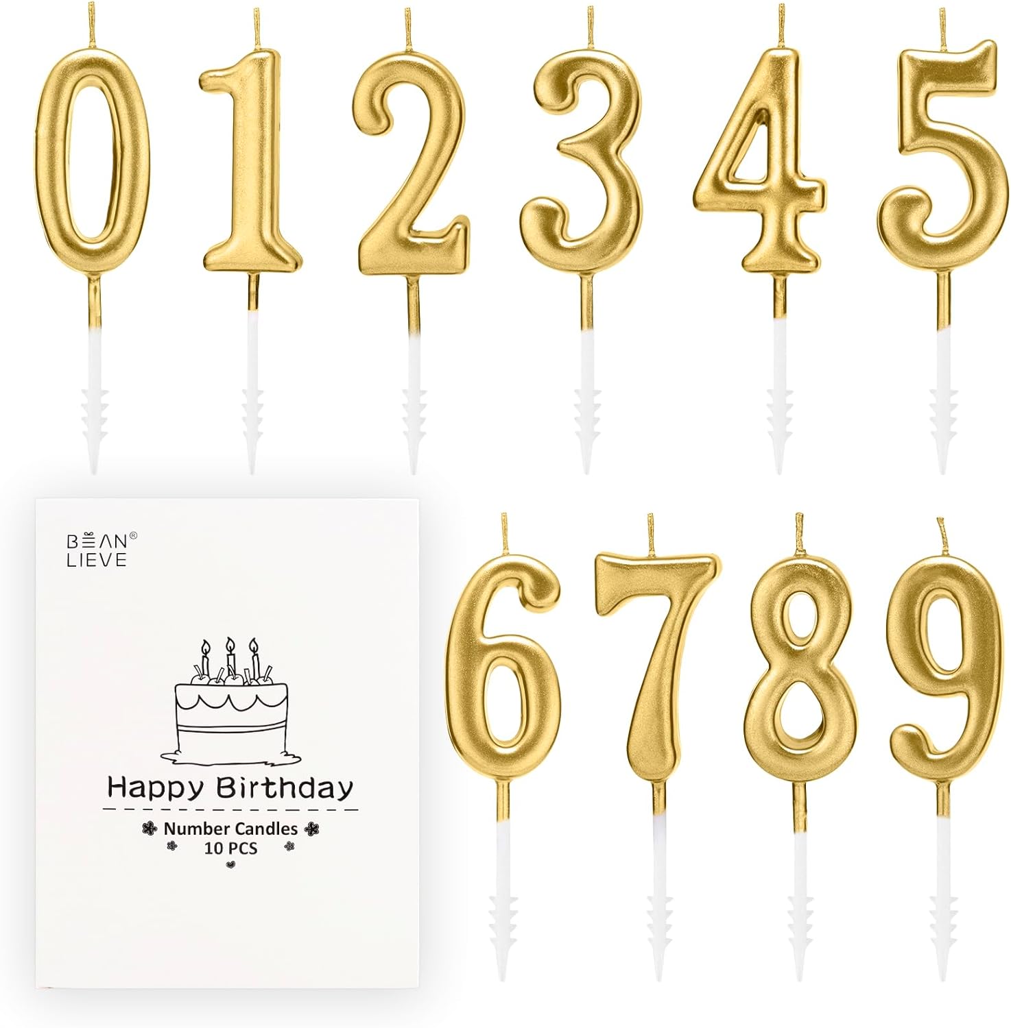 BEAN LIEVE Beanlieve 10-Pieces Numeral Birthday Candles