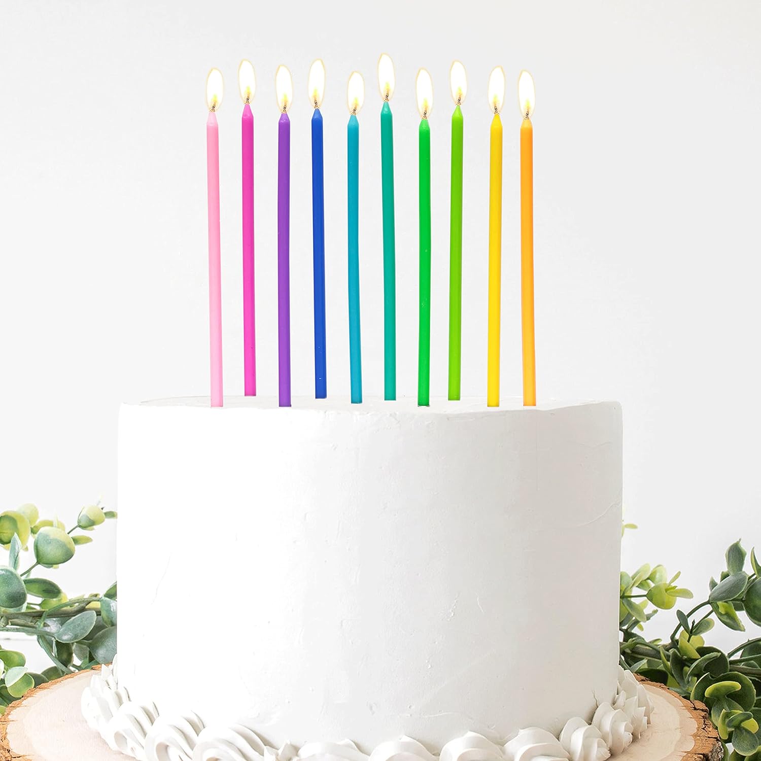 Apluselection 40-Count Rainbow Birthday Candles